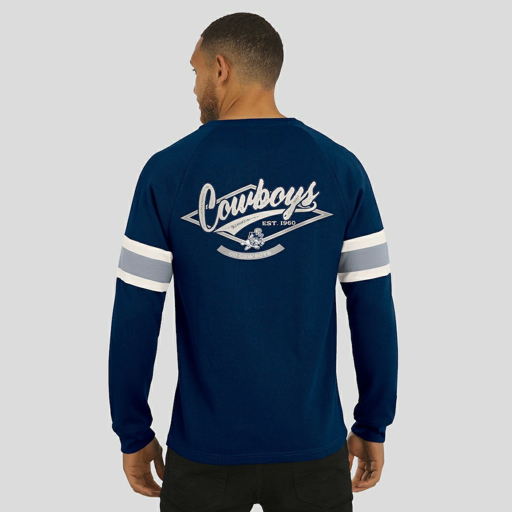 Darius Rucker Collection Waffle-Knit Raglan Long Sleeve Henley T-Shirt - Dallas Cowboys T-shirts