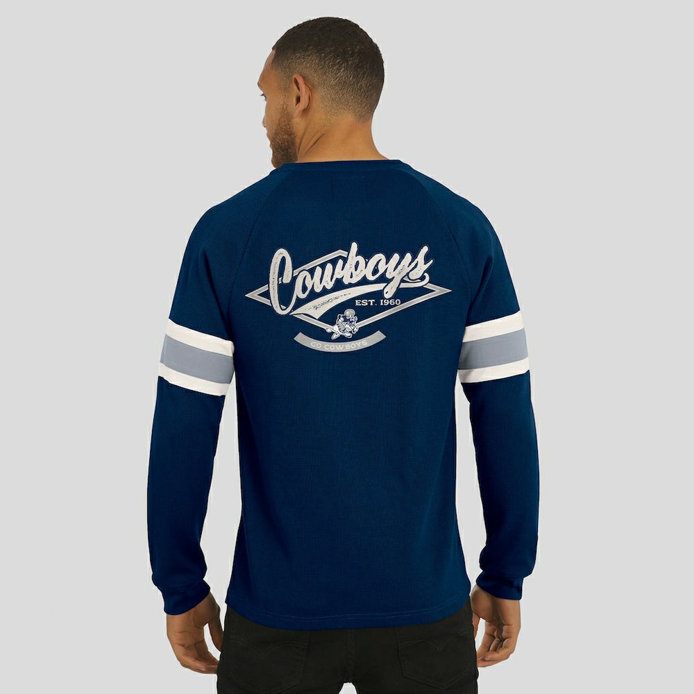 Darius Rucker Collection Waffle-Knit Raglan Long Sleeve Henley T-Shirt - Dallas Cowboys T-shirts