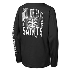 Outerstuff Youth Rumble Long Sleeve T-Shirt - New Orleans Saints T-shirts
