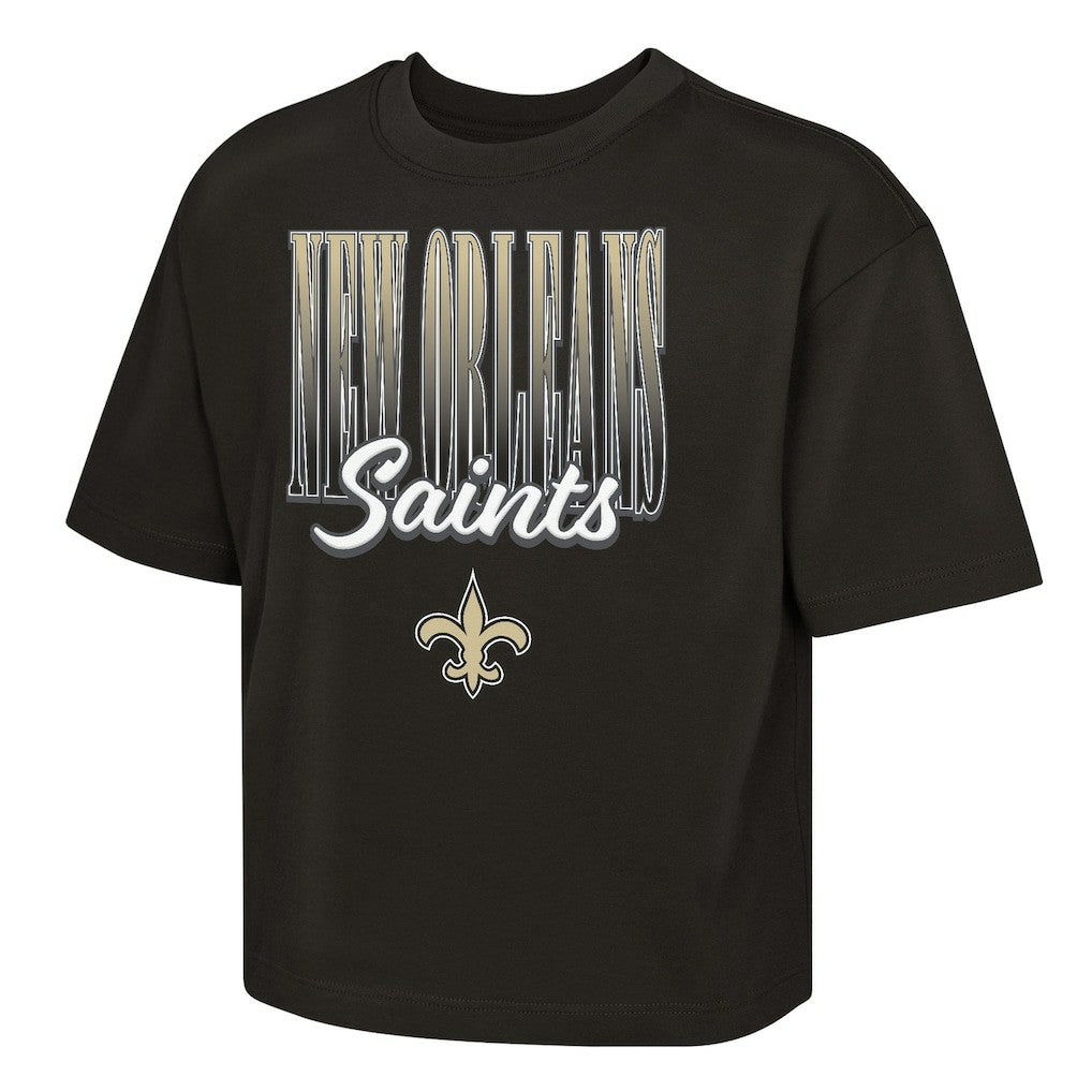 Outerstuff Girls Youth Big City Boxy T-Shirt - New Orleans Saints T-shirts