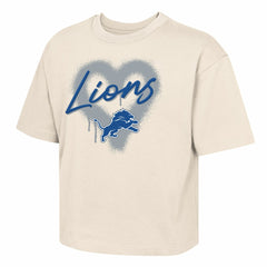 Outerstuff Girl's Youth Spray Heart Boxy T-Shirt - Detroit Lions T-shirts