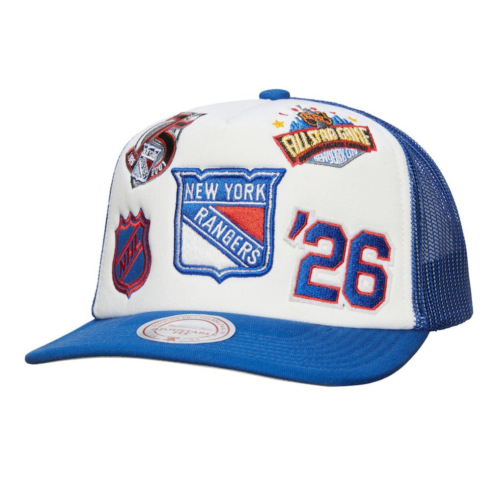 NHL New York Rangers Mitchell & Ness Gridlock Trucker Adjustable Hat