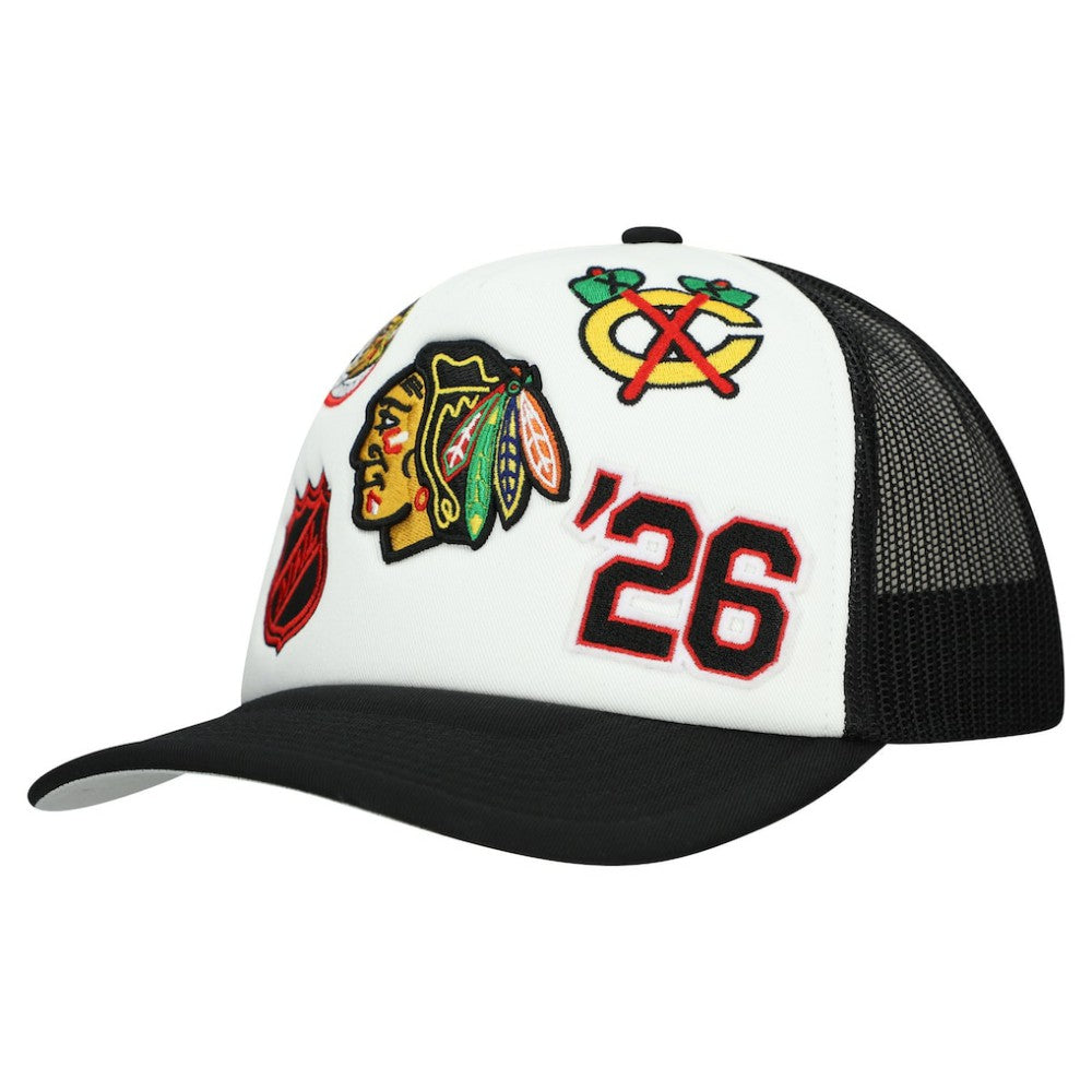 NHL Chicago Blackhawks Mitchell & Ness Gridlock Trucker Adjustable Hat