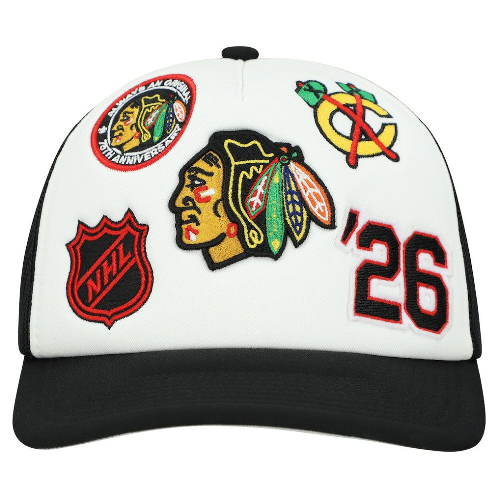 NHL Chicago Blackhawks Mitchell & Ness Gridlock Trucker Adjustable Hat