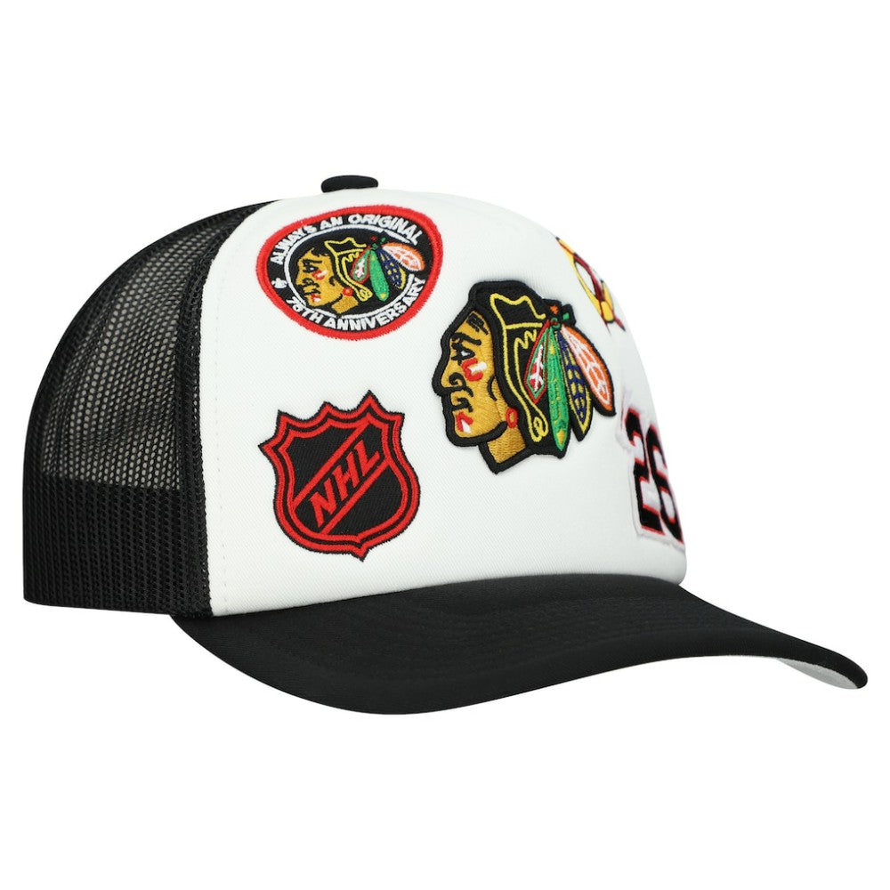 NHL Chicago Blackhawks Mitchell & Ness Gridlock Trucker Adjustable Hat