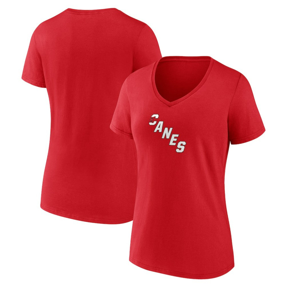 NHL Carolina Hurricanes Women's Primary Logo V-Neck T-Shirt