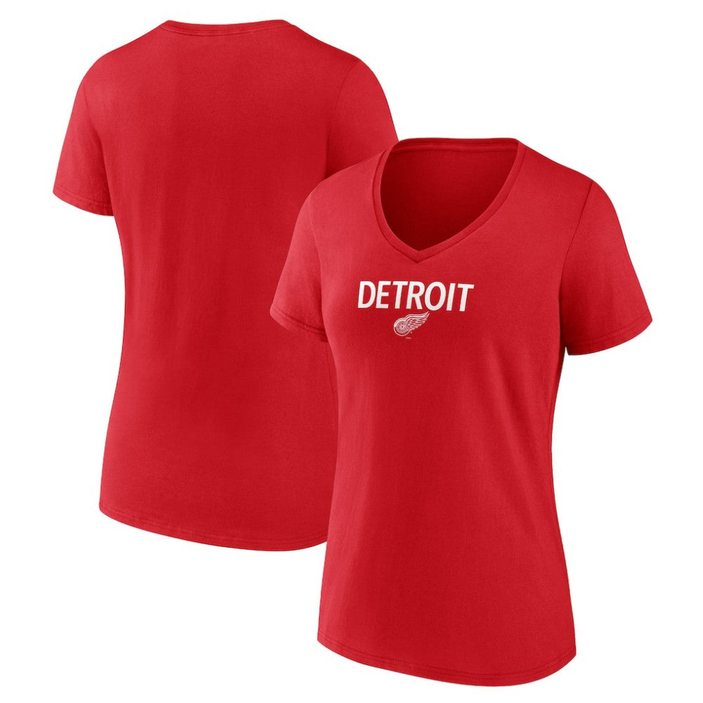 NHL Detroit Red Wings Women's Primary Logo V-Neck T-Shirt