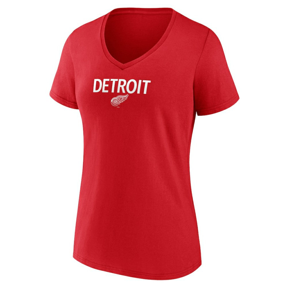 NHL Detroit Red Wings Women's Primary Logo V-Neck T-Shirt