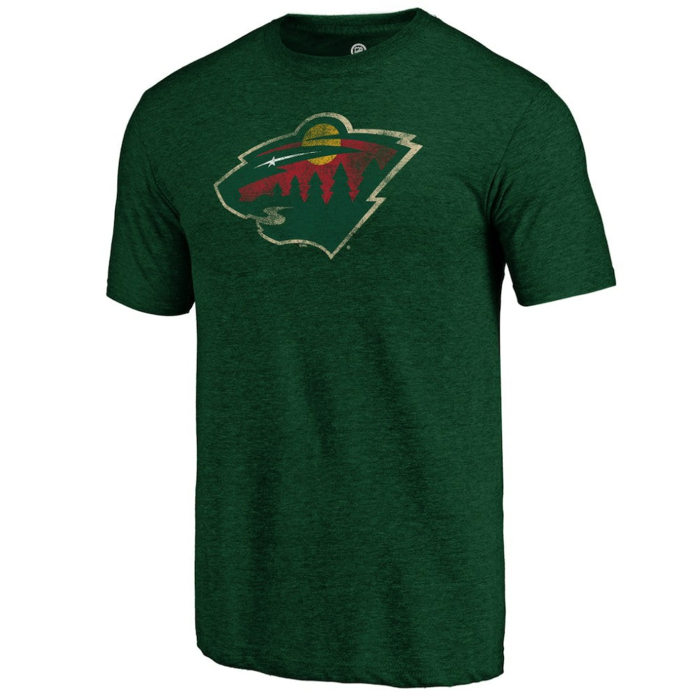 NHL Minnesota Wild Distressed Logo Tri-Blend T-Shirt