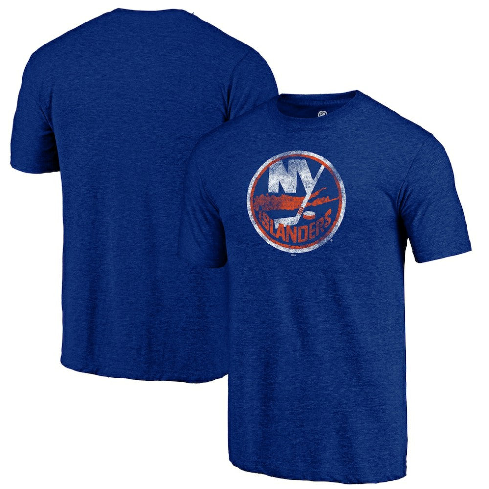NHL New York Islanders Distressed Logo Tri-Blend T-Shirt