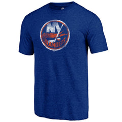 NHL New York Islanders Distressed Logo Tri-Blend T-Shirt