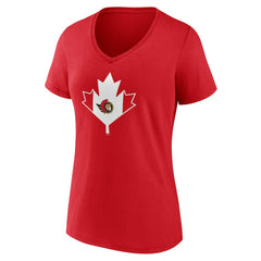 NHL Ottawa Senators Women's Canada Day V-Neck T-Shirt
