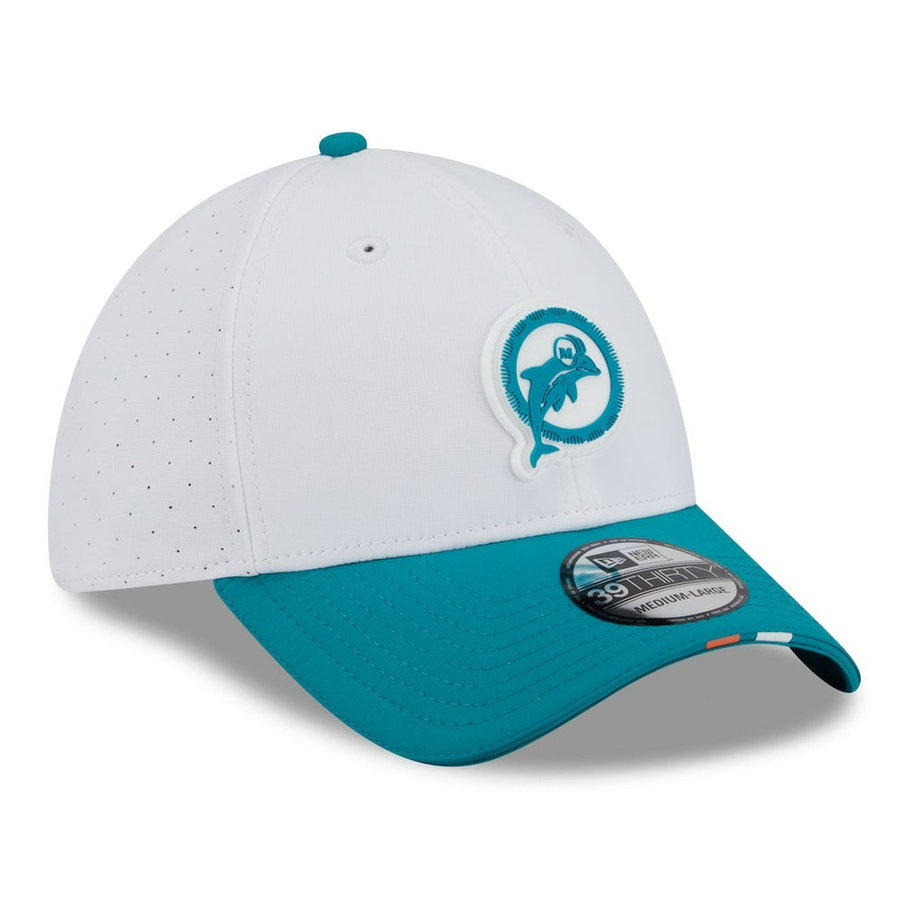2025 NFL Training Camp Throwback Logo 39THIRTY Flex Hat - Miami Dolphins Hats