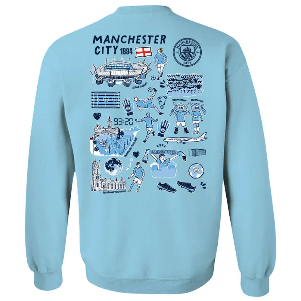 Manchester City Vive La Fete Women's Impressions Artwork Pullover Sweatshirt