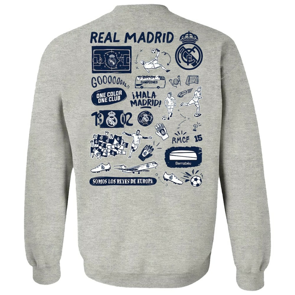 Real Madrid Vive La Fete Women's Impressions Artwork Pullover Sweatshirt