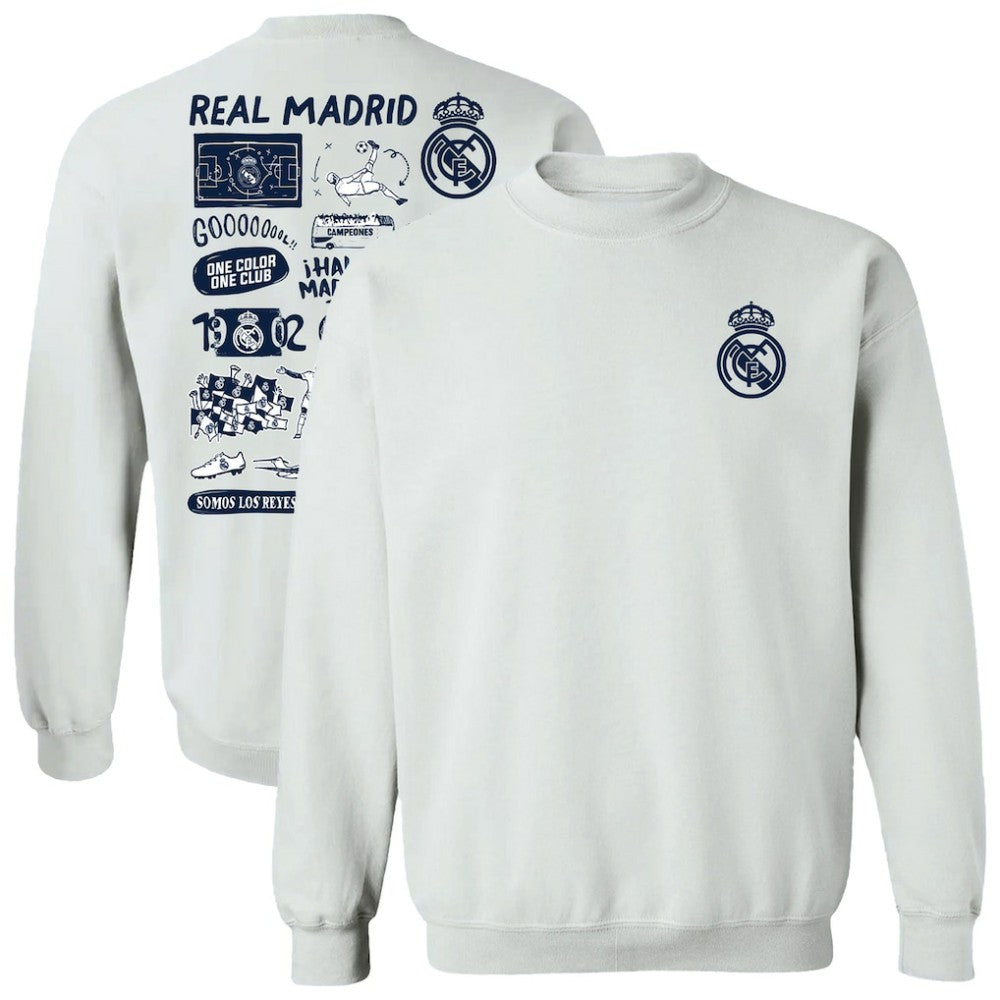 Real Madrid Vive La Fete Women's Impressions Artwork Pullover Sweatshirt