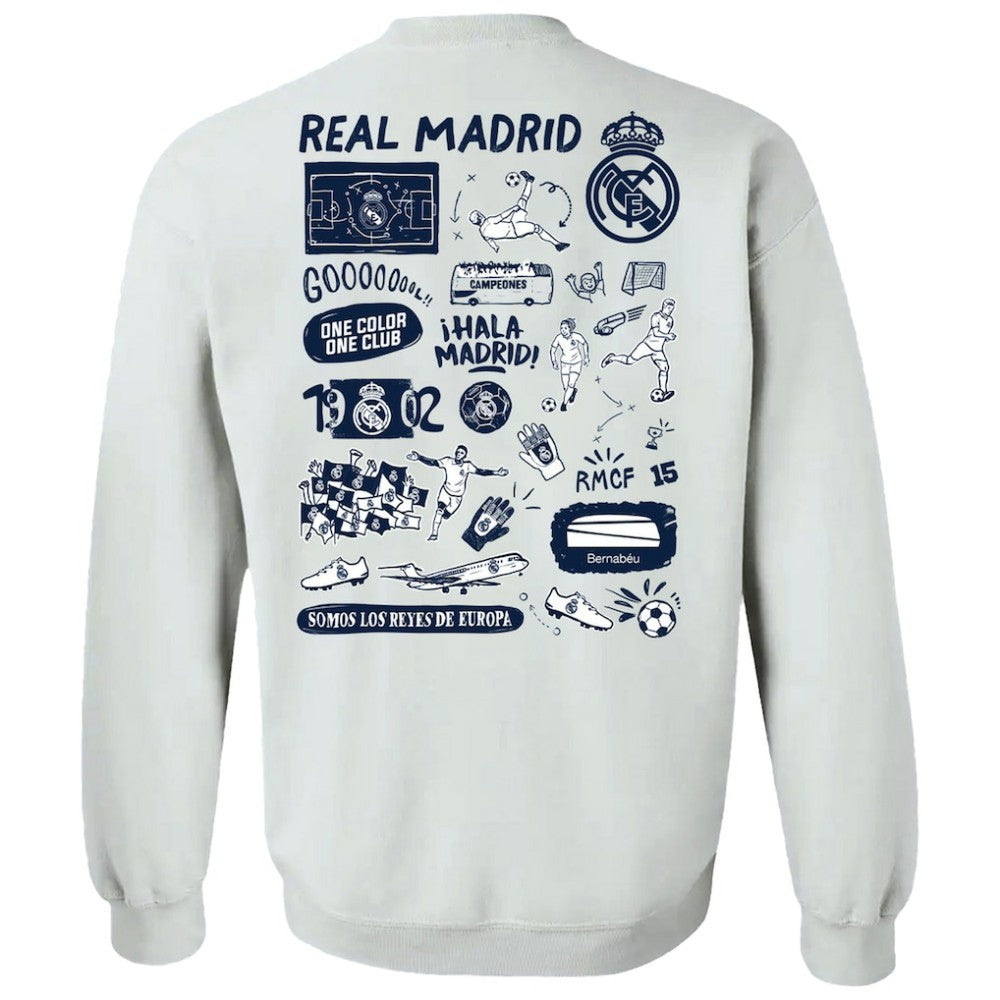 Real Madrid Vive La Fete Women's Impressions Artwork Pullover Sweatshirt
