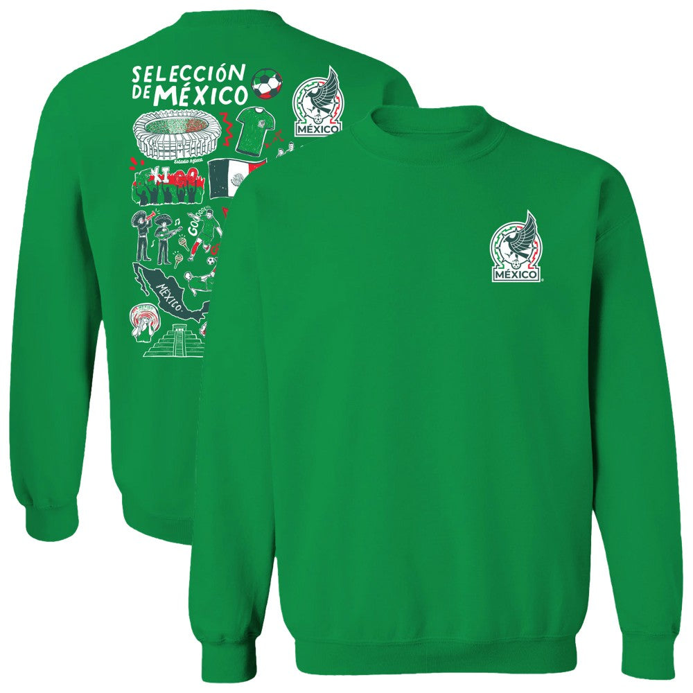 Mexico National Team Vive La Fete Women's Impressions Artwork Pullover Sweatshirt
