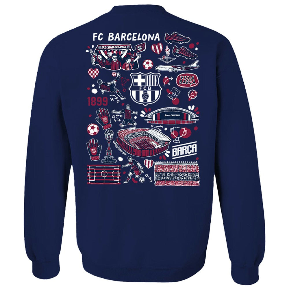 Barcelona Vive La Fete Women's Impressions Artwork Pullover Sweatshirt
