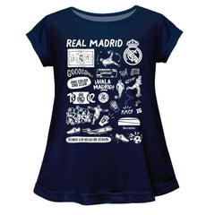 Real Madrid Vive La Fete Girls Youth Impressions Artwork A-Line Top