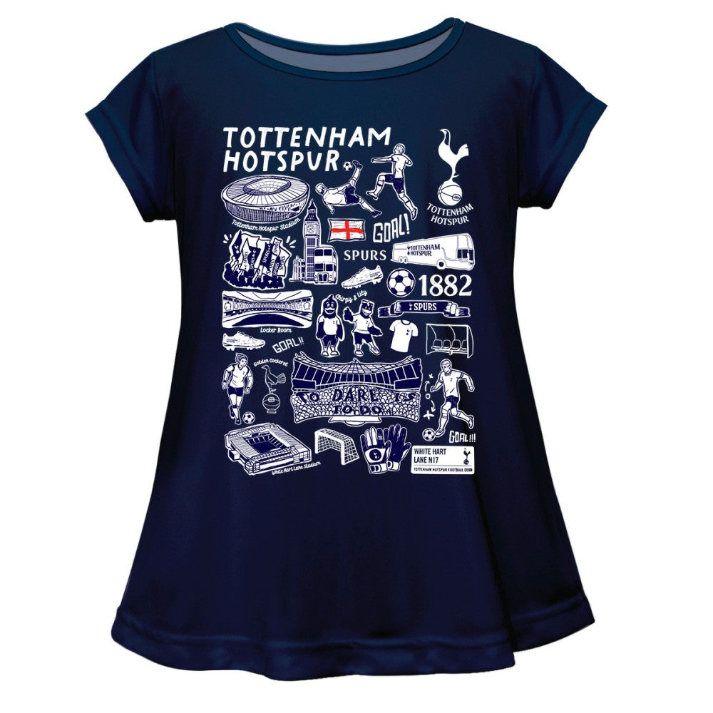Tottenham Hotspur Vive La Fete Girls Youth Impressions Artwork A-Line Top