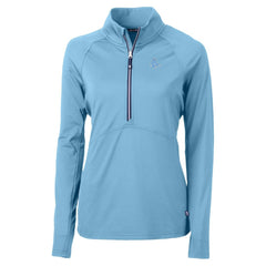 Powder Blue Boston Red Sox Cutter & Buck Women's Raglan Adapt Eco Knit Stretch Recycled Half-Zip Top