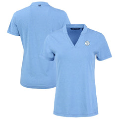 Heather Powder Blue Milwaukee Brewers Cutter & Buck Forge Heathered Stretch Blade Top