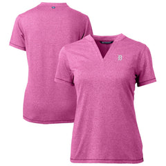 Light Pink Detroit Tigers Cutter & Buck Forge Heathered Stretch Blade Top