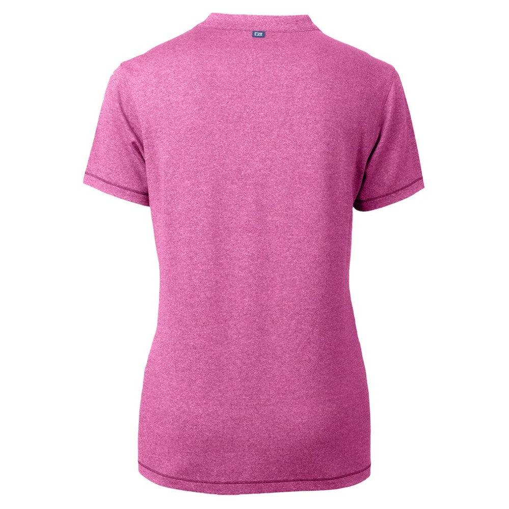 Light Pink Detroit Tigers Cutter & Buck Forge Heathered Stretch Blade Top