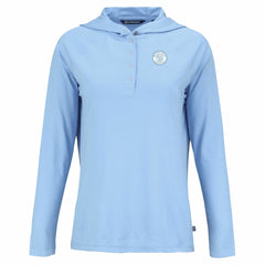 Powder Blue Milwaukee Brewers Cutter & Buck Women's Coastline Epic Comfort Eco Recycled Long Sleeve Hoodie T-Shirt