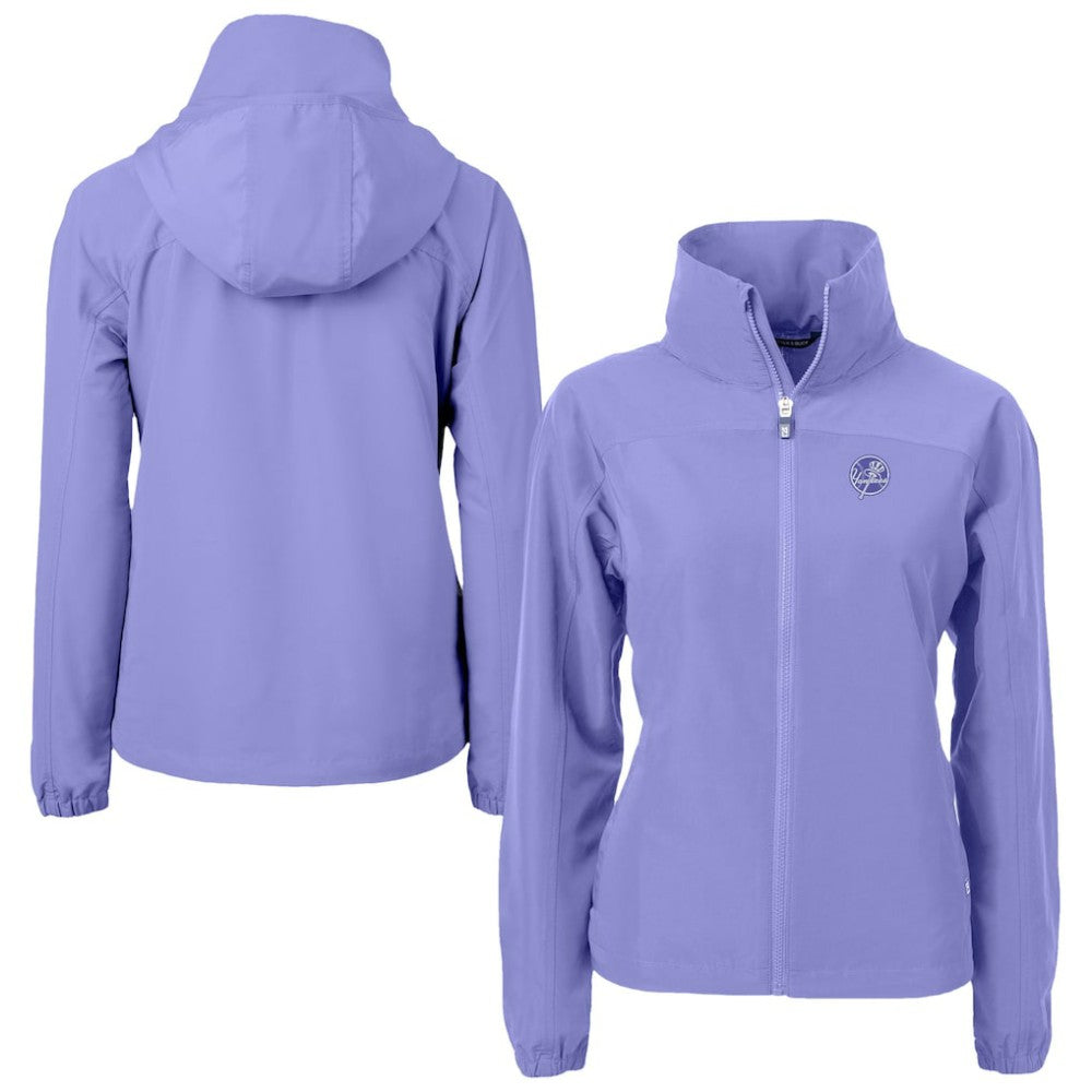 Lavender New York Yankees Cutter & Buck Women's Charter Eco Recycled Full-Zip Jacket