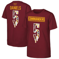 Jayden Daniels  Outerstuff Youth Mainliner Drip Player Name & Number T-Shirt - Washington Commanders T-shirts