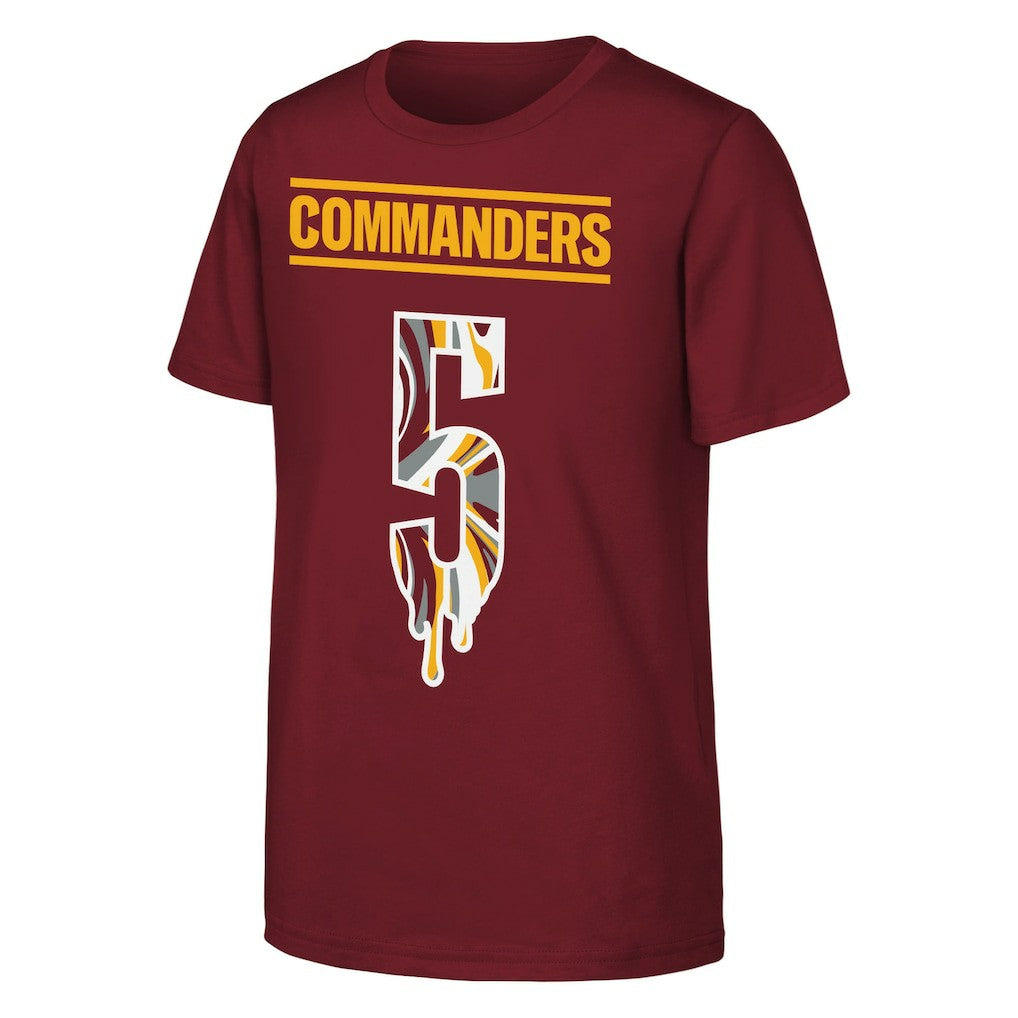 Jayden Daniels  Outerstuff Youth Mainliner Drip Player Name & Number T-Shirt - Washington Commanders T-shirts