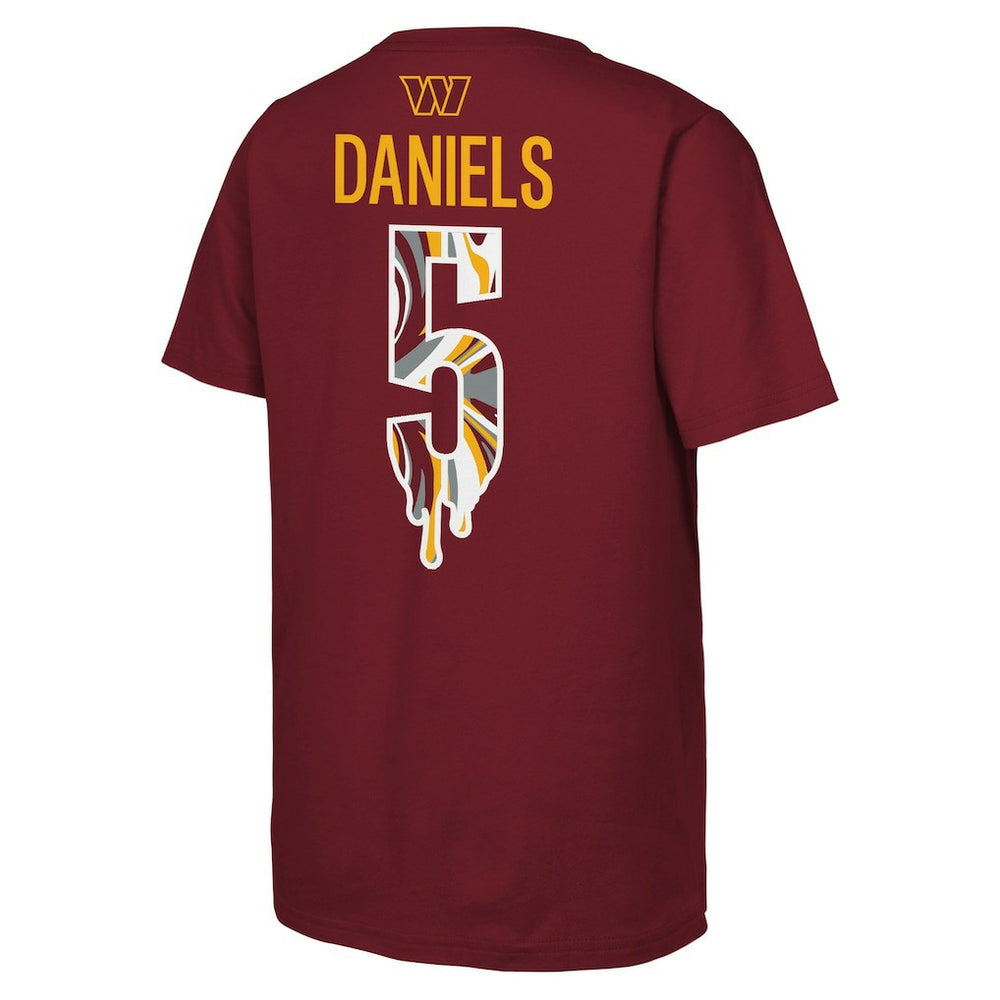Jayden Daniels  Outerstuff Youth Mainliner Drip Player Name & Number T-Shirt - Washington Commanders T-shirts