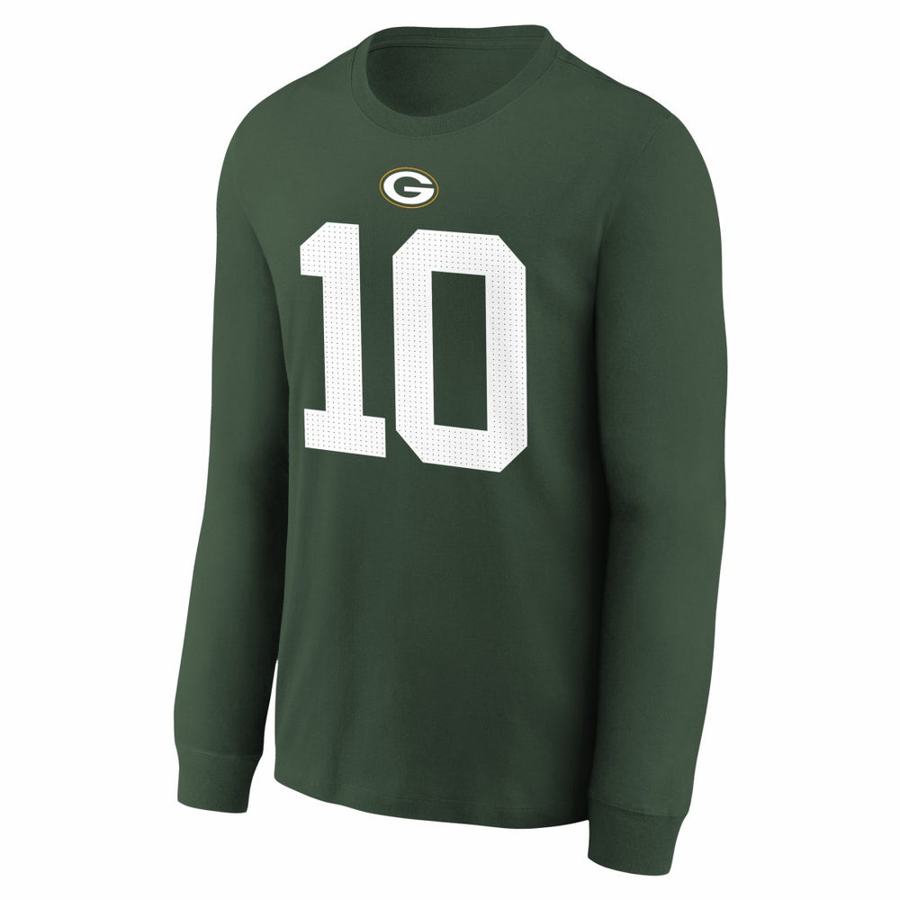 Jordan Love  Youth Player Name & Number Long Sleeve T-Shirt - Green Bay Packers T-shirts