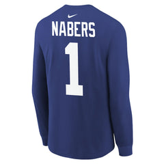 Malik Nabers  Youth Player Name & Number Long Sleeve T-Shirt - New York Giants T-shirts