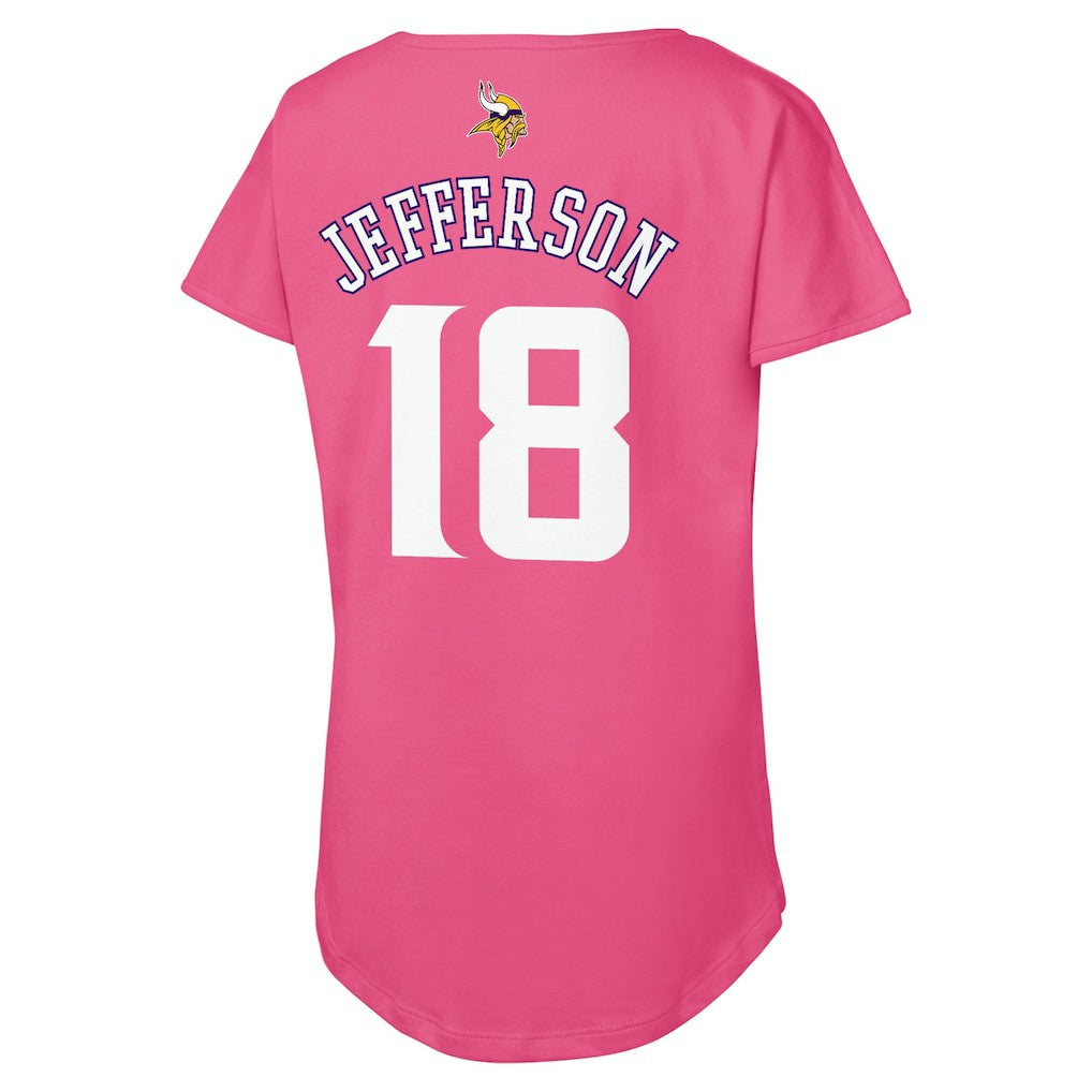 Justin Jefferson  Outerstuff Girls Youth Player Name & Number T-Shirt - Minnesota Vikings T-shirts