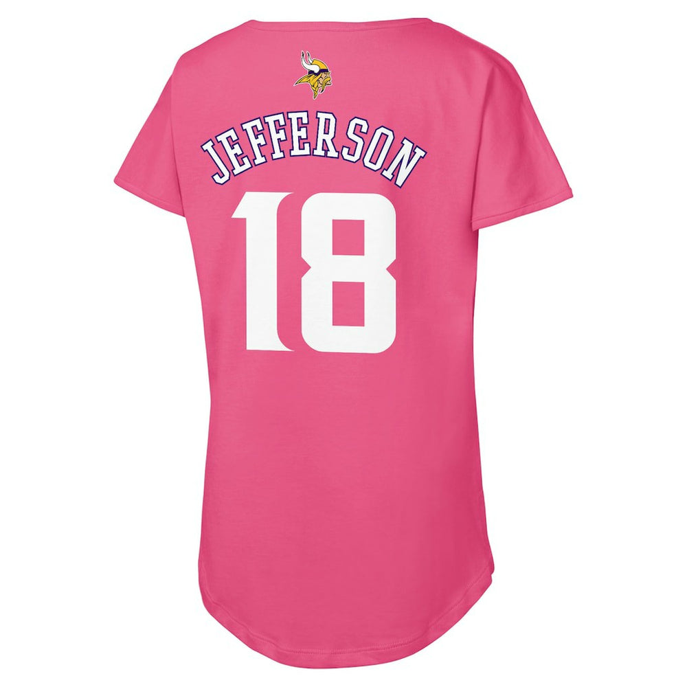 Justin Jefferson  Outerstuff Girls Youth Player Name & Number T-Shirt - Minnesota Vikings T-shirts