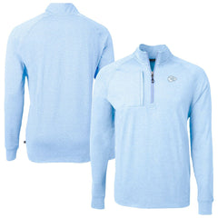 Cutter & Buck Raglan Adapt Eco Knit Heather Quarter-Zip Top - Kansas City Chiefs Tops