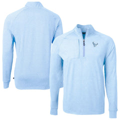 Cutter & Buck Raglan Adapt Eco Knit Heather Quarter-Zip Top - Houston Texans Tops