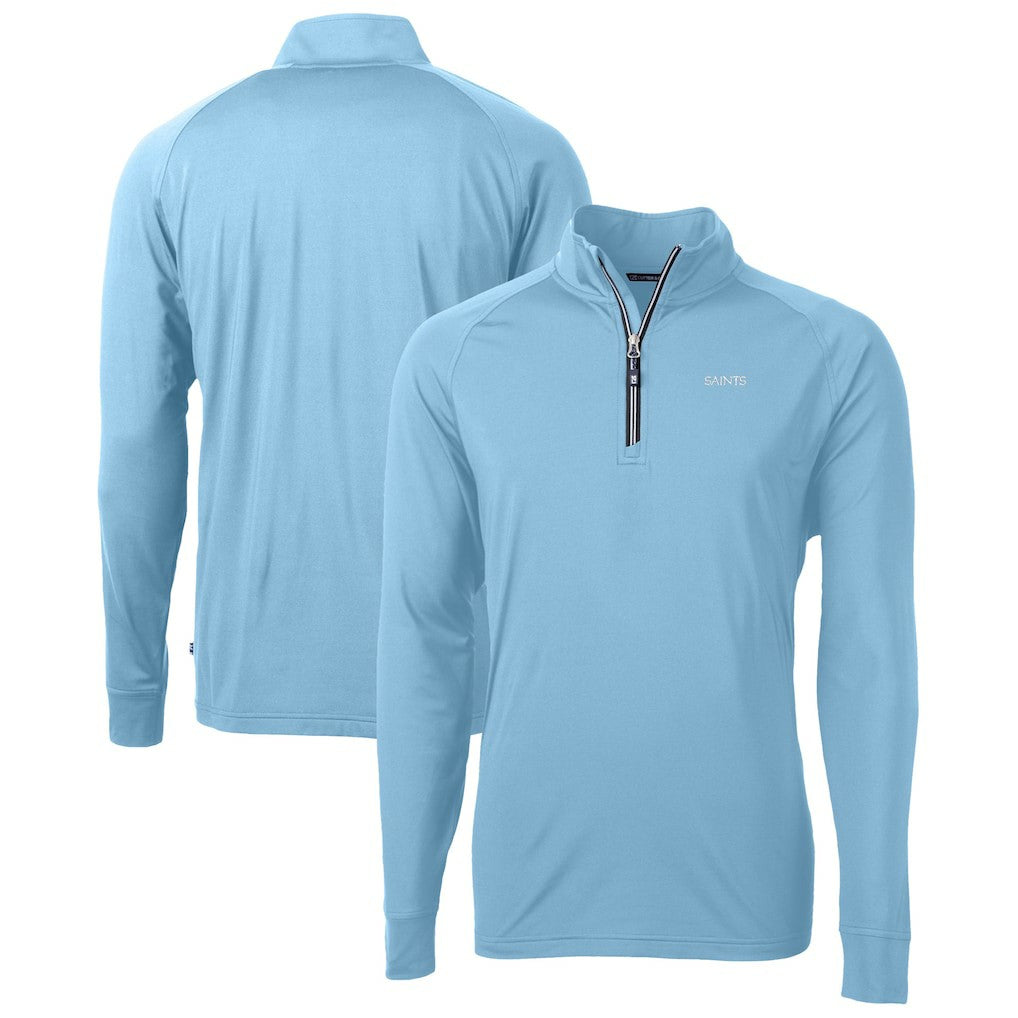 Cutter & Buck Raglan Adapt Eco Knit Stretch Recycled Quarter-Zip Top - New Orleans Saints Tops