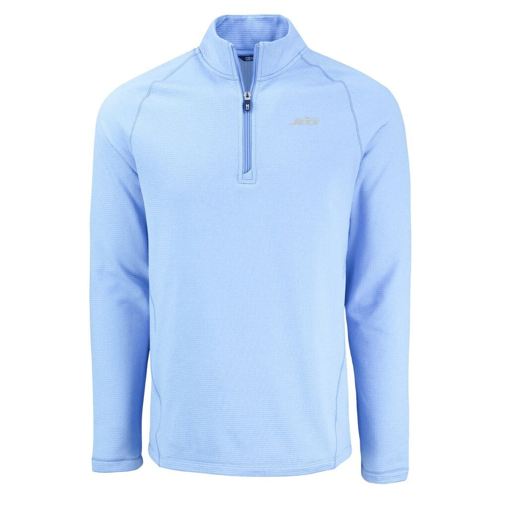 Cutter & Buck Peshastin Eco Fleece Recycled Raglan Quarter-Zip Top - New York Jets Tops