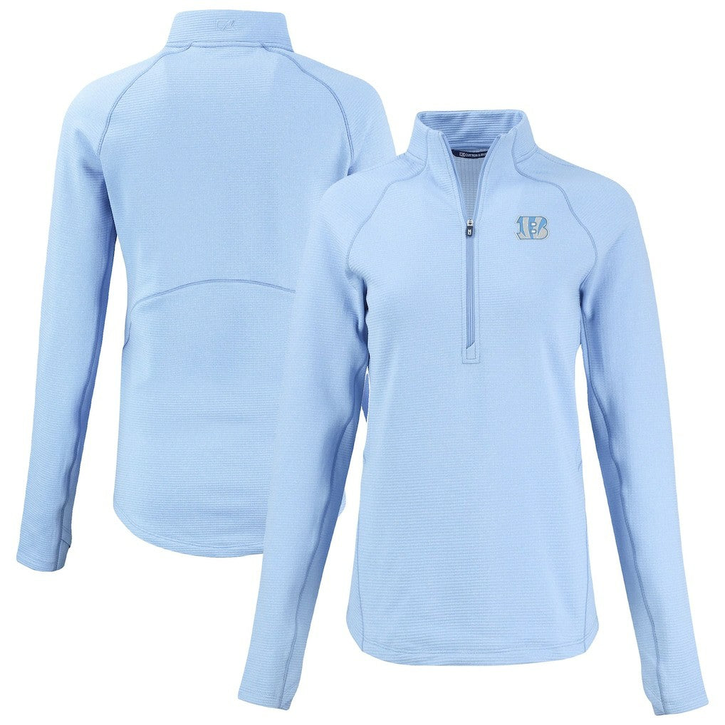 Cutter & Buck Women's Peshastin Eco Fleece Recycled Half-Zip Top - Cincinnati Bengals Tops