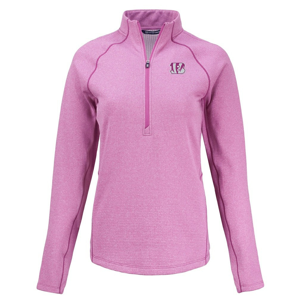Cutter & Buck Women's Peshastin Eco Fleece Recycled Half-Zip Top - Cincinnati Bengals Tops