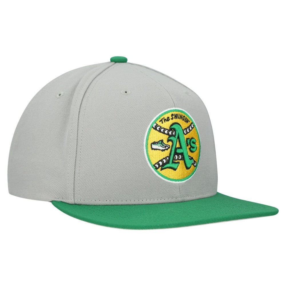Gray Athletics Mitchell & Ness Cooperstown Collection Basic Flip Snapback Hat
