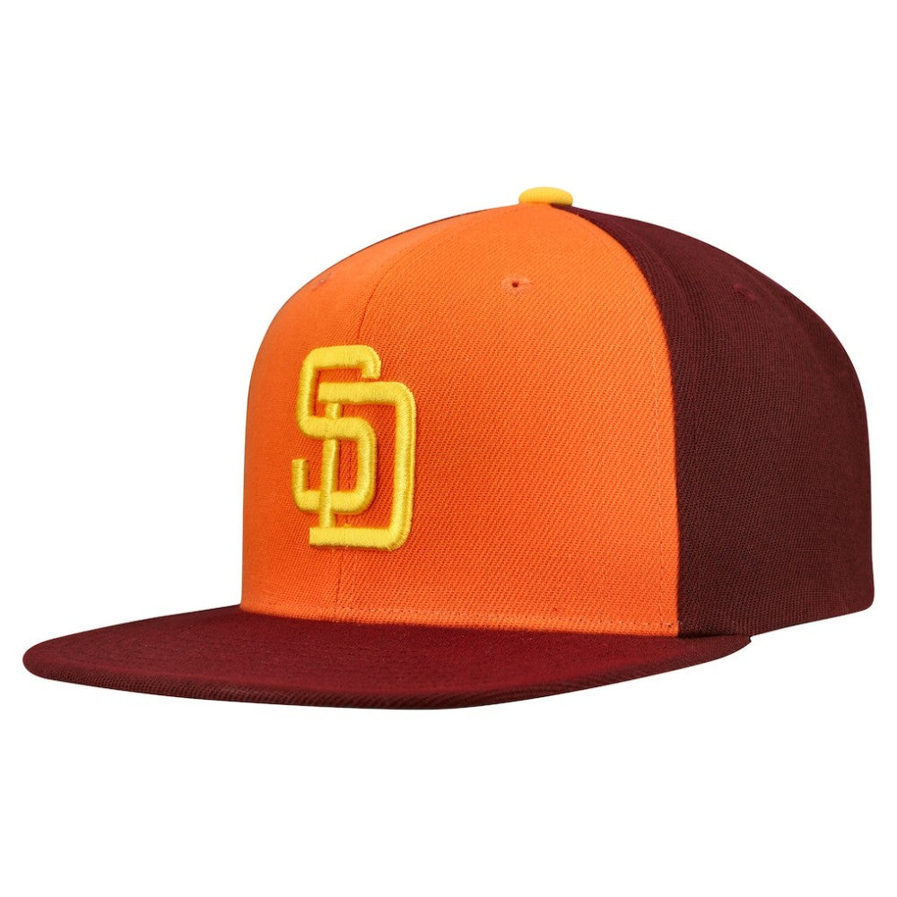 Orange/Brown San Diego Padres Mitchell & Ness Cooperstown Collection Basic Flip Snapback Hat