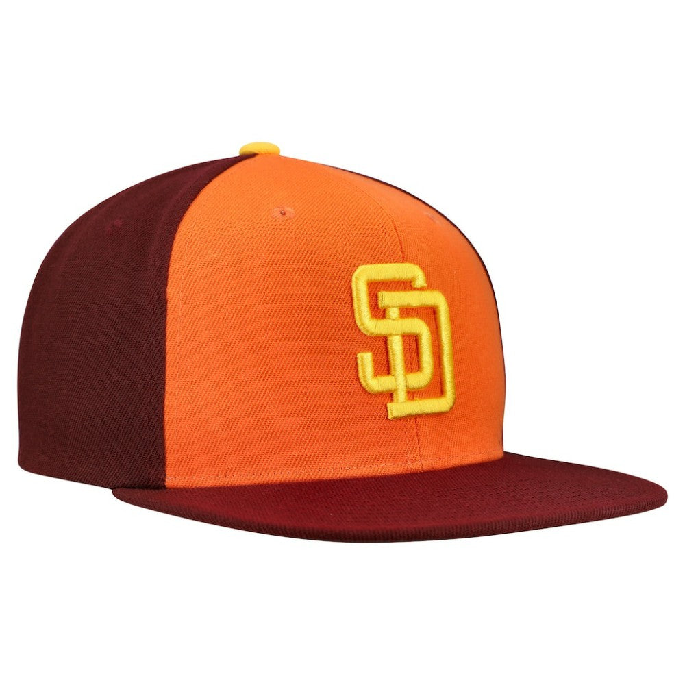 Orange/Brown San Diego Padres Mitchell & Ness Cooperstown Collection Basic Flip Snapback Hat