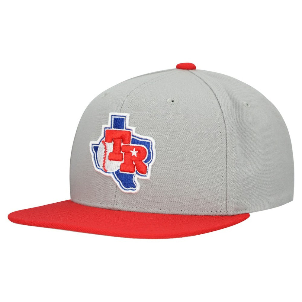 Gray Texas Rangers Mitchell & Ness Cooperstown Collection Basic Flip Snapback Hat
