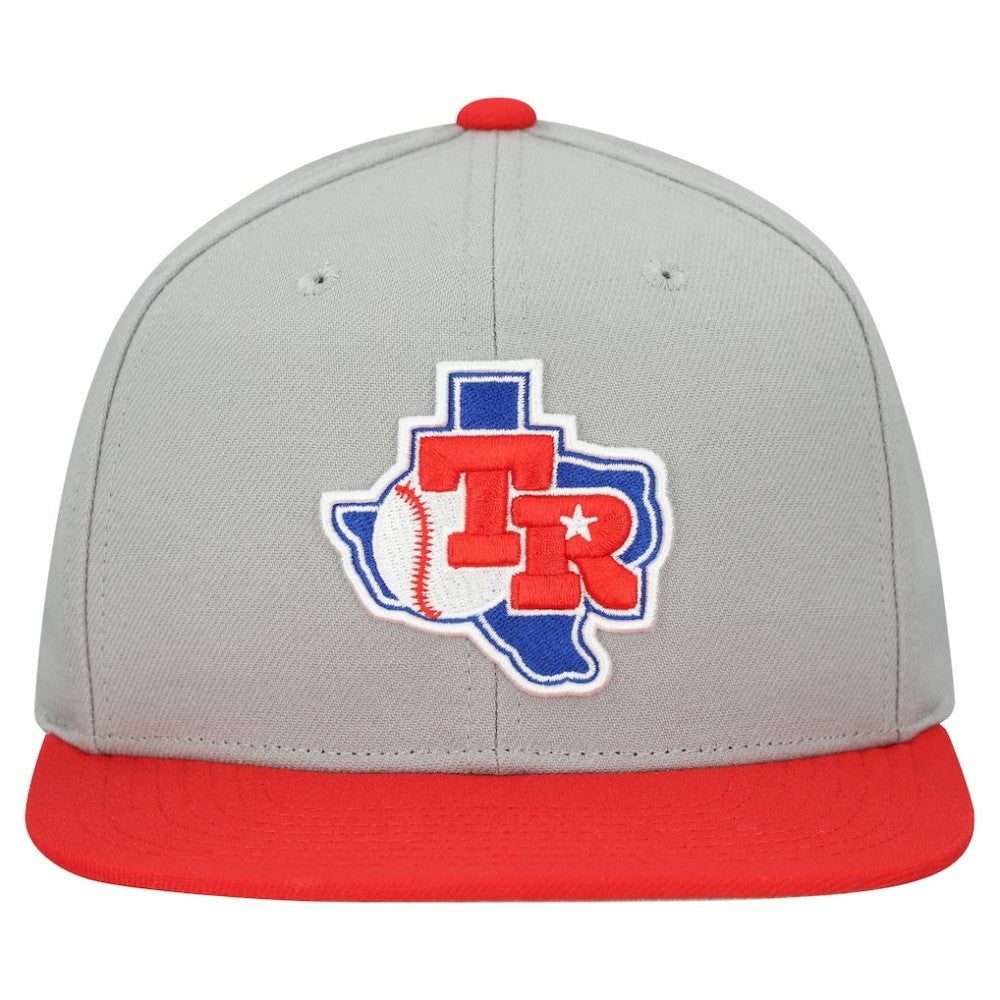 Gray Texas Rangers Mitchell & Ness Cooperstown Collection Basic Flip Snapback Hat