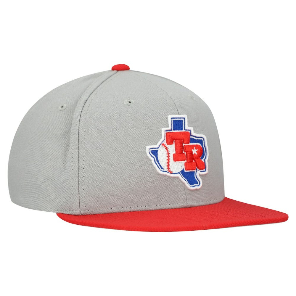 Gray Texas Rangers Mitchell & Ness Cooperstown Collection Basic Flip Snapback Hat